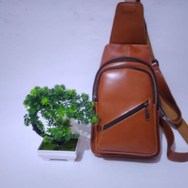 Tas Pinggang HP Selempang Kulit Asli Pull Up Premium