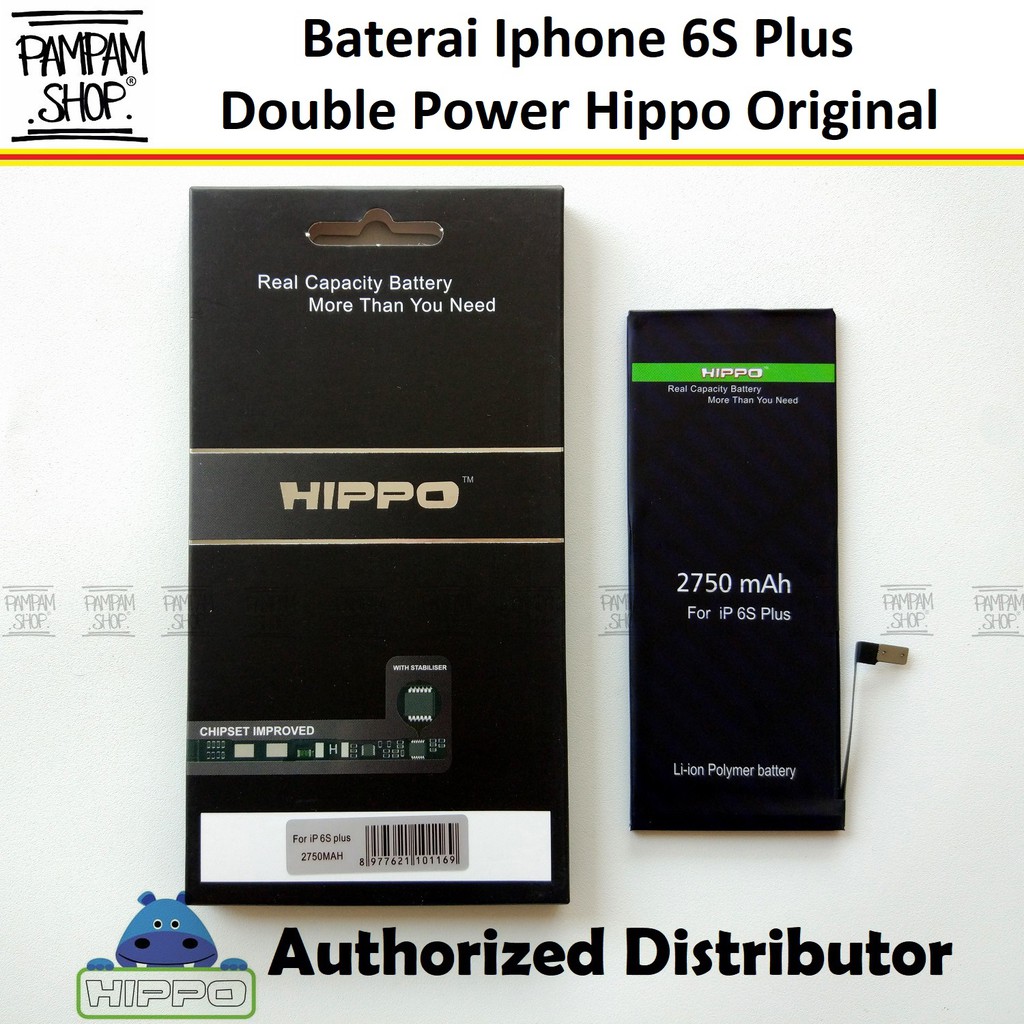 Baterai Hippo Double Power Ip 6S Plus 6S+ Batre Batrai Dual Handphone HP Hipo Iphone