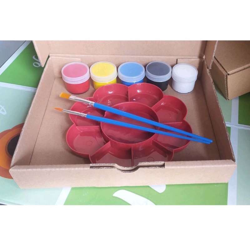 

Painting Kit Paket Hemat Alat Lukis 5 warna Dasar + Box
