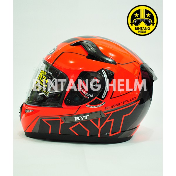 KYT K2 Rider Super Fluo Red Fluo Black