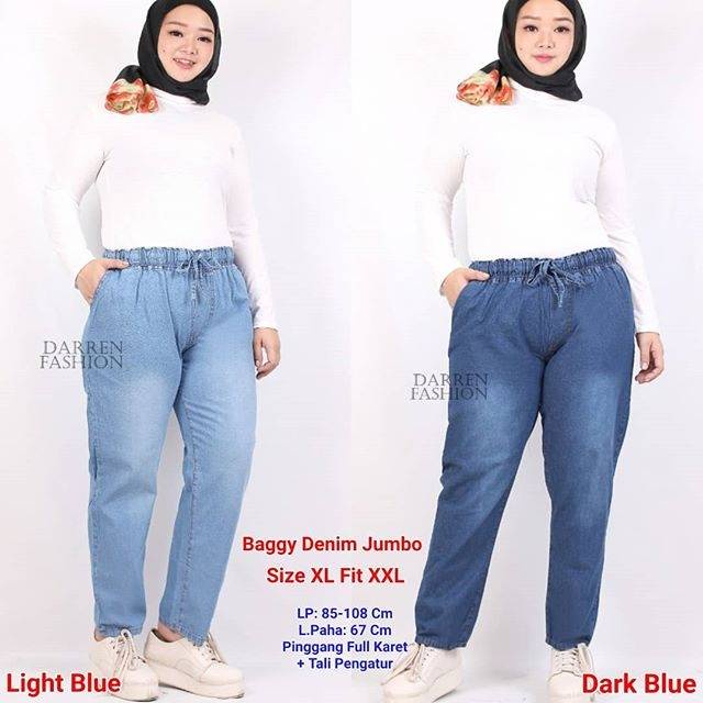 CELANA BAGGY JEANS POLOS BOYFREND XL &amp; JUMBO XXL bfp