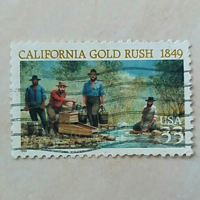 

(AD) Perangko Amerika Serikat 1999 Gold Rush - California Gold Rush, 150th Anniversary 33c Used