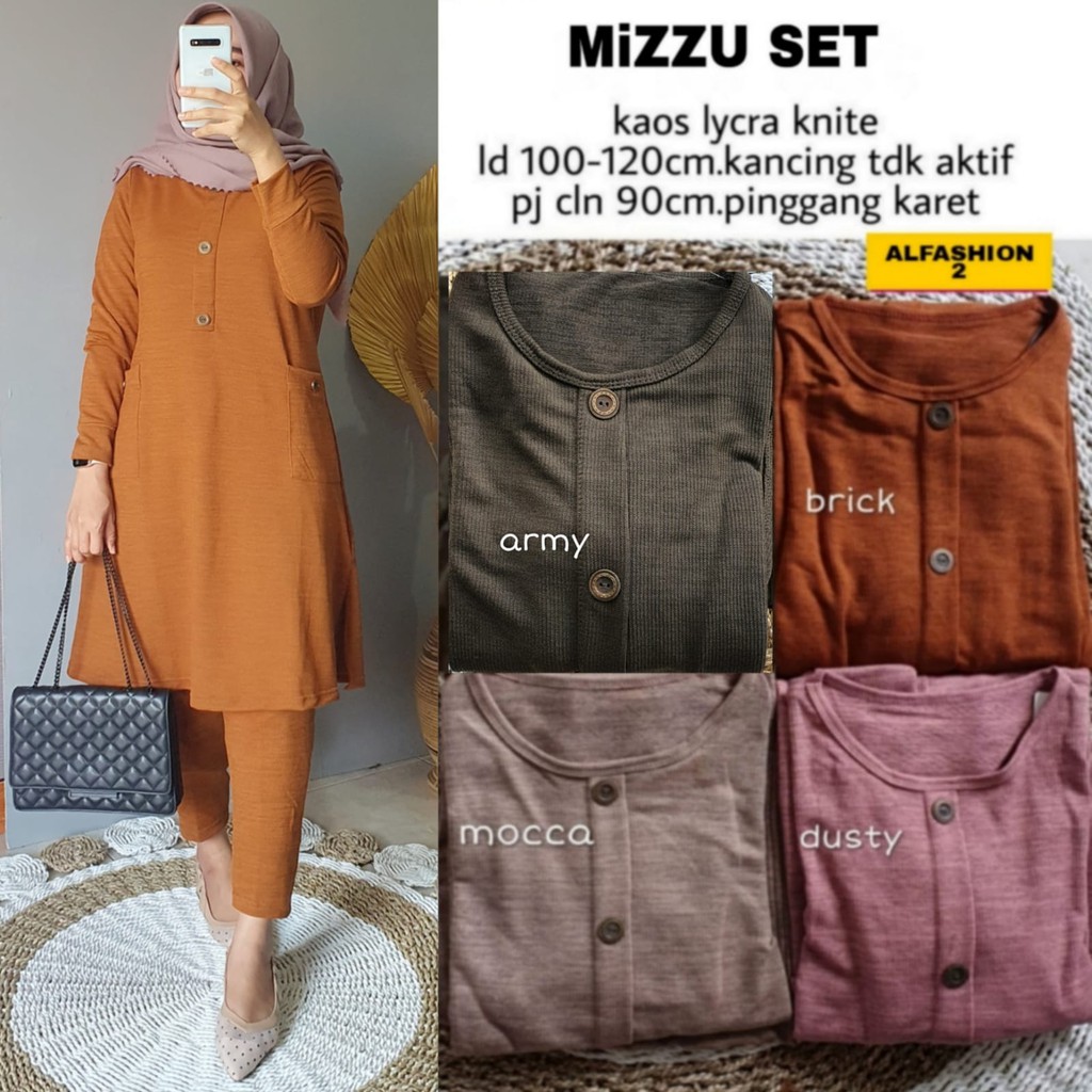 Setelan Muslimah Super Jumbo Mizu Set Original By Alfashion Best Seller (Bisa Cod)-1