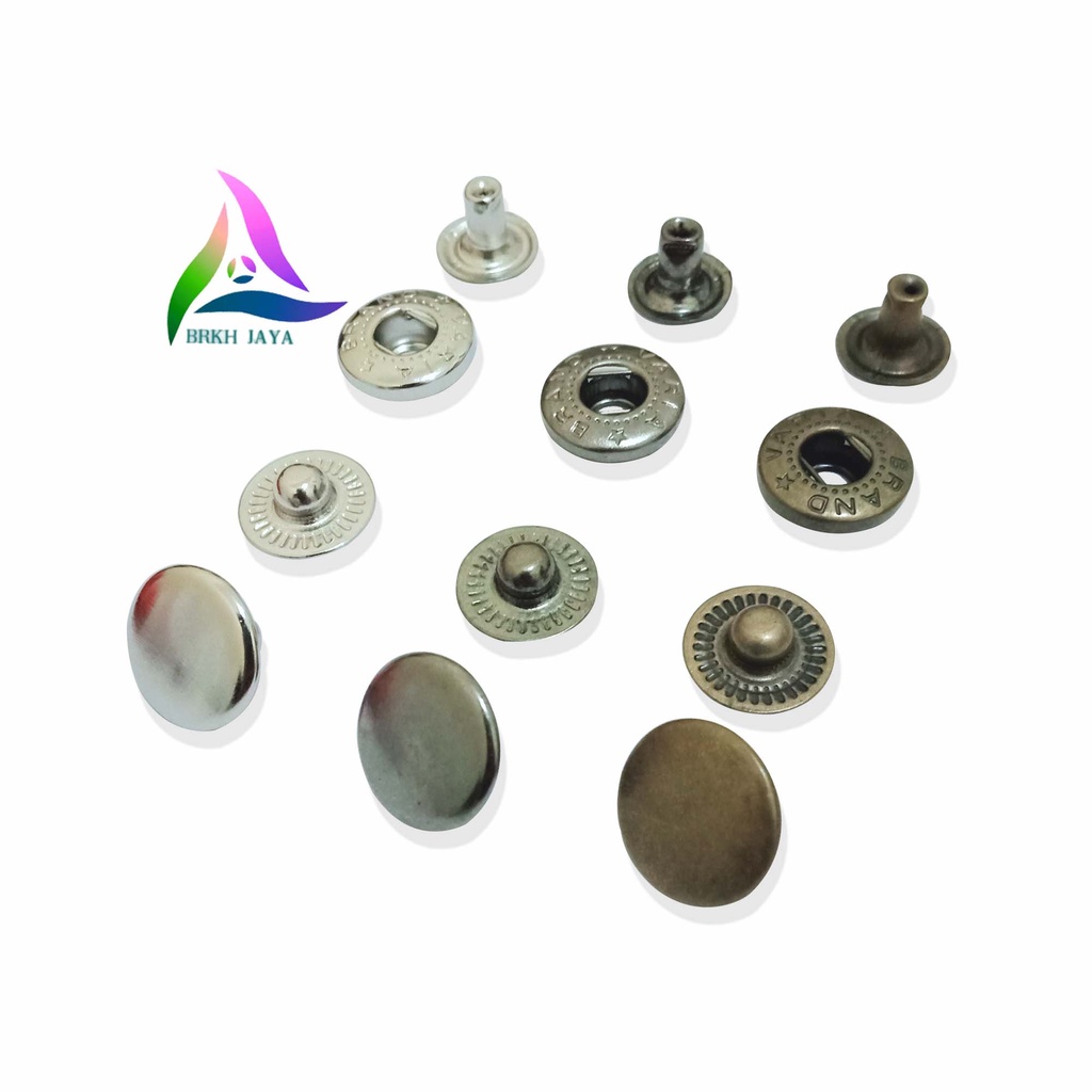 Kancing Cetet Besi 15 mm / Kancing Jepret / Snap Button (144 set)