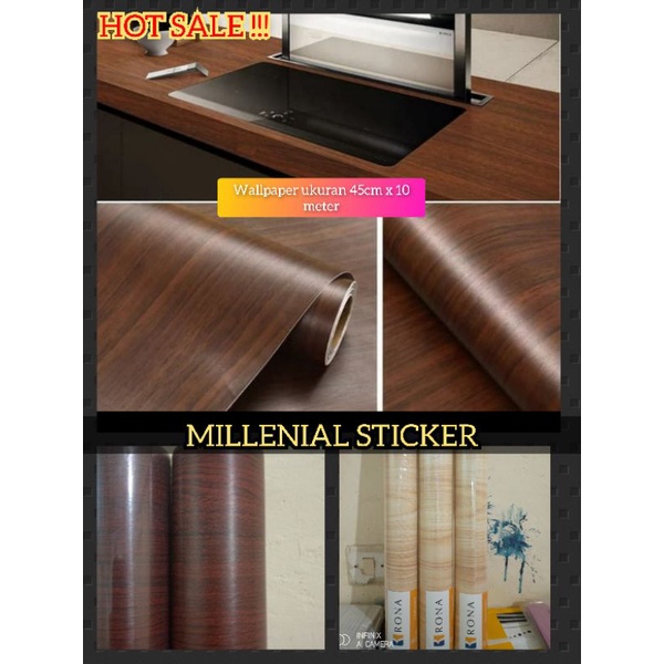 stiker kayu/ wallpaper motif kayu/ stiker kayu 3D/ wall sticker motif kayu/ ukuran 45cm x 10 meter