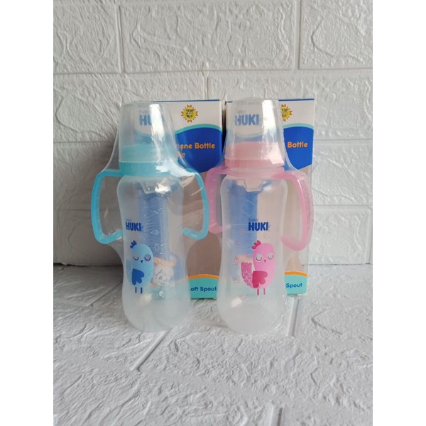 Huki PP Bottle with handle soft spout 250ml [Dot Gepeng]