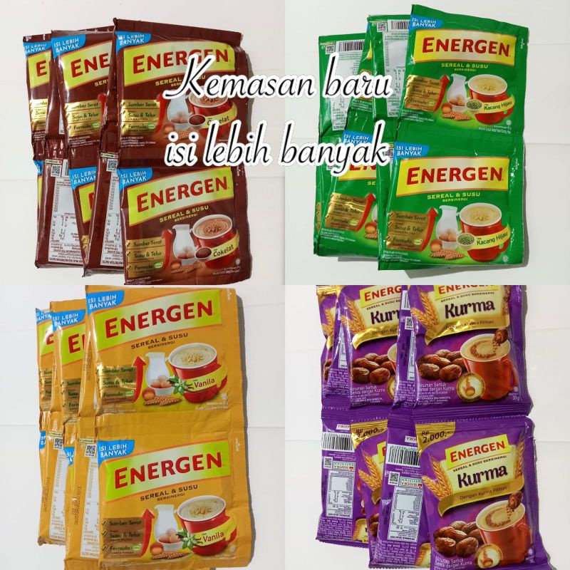 

Energen kemasan baru isi lebih banyak minuman sereal Bersinergi 10 sachet 35g