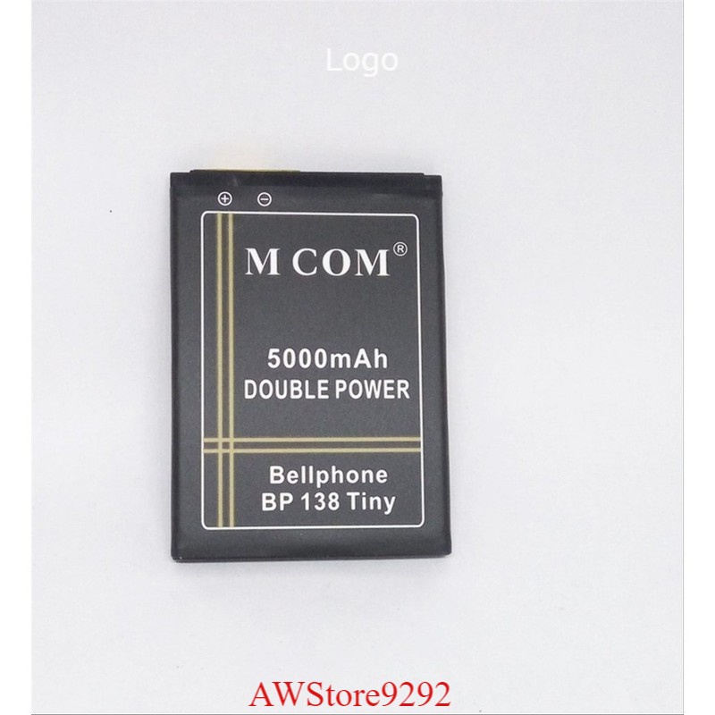 Mcom Batre Baterai Double Power Mcom Bellphone BP138 Tiny - BP 138 Tiny - P= 6.0 cm, L = 4.3 cm