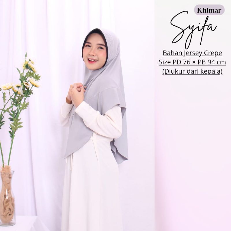 Termurah - Hijab Dewasa Bergo Khimar Instan Syifa Bahan Jersey Crepe Nyaman Dipakai | Bisa Cod