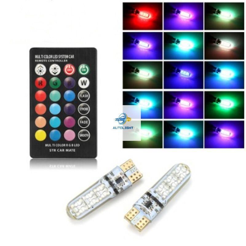 Lampu LED Senja Kotak T10 5050 / 6 LED &amp; 12 LED SMD RGB Remot High Quality Lampu LED Mobil