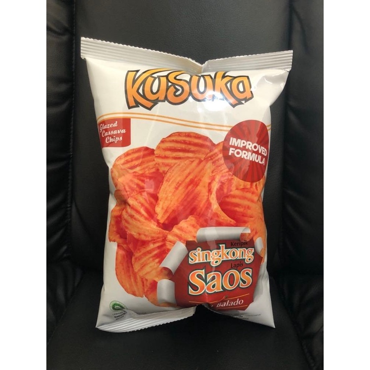 Kusuka Keripik Singkong Topping Balado Lapis Saos Balado Besar / Glazed Cassava 160gr