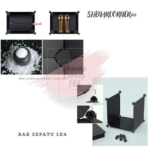 RAK SEPATU 4 SUSUN  PLASTIK PORTABLE ANTI DEBU  / RAK SEPATU 2 KOLOM 4 SUSUN / RAK SEPATU 4 LAYER DENGAN TUTUP ANTI DEBU / RAK SEPATU 1X4 SUSUN PLASTIK / LEMARI BAJU PLASTIK PORTABLE 4 SUSUN, SHENARCORNER168