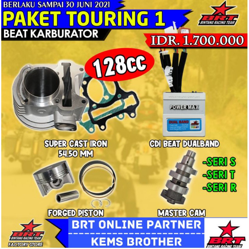 PAKET BORE UP BEAT KARBURATOR BRT TOURING 1 ORIGINAL BRT