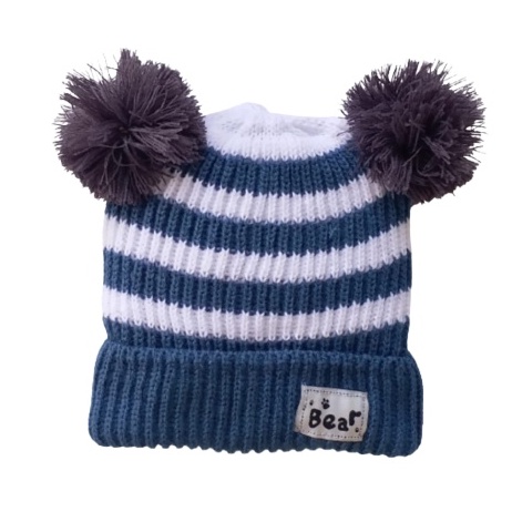 Bobo_store03 Kupluk Anak Bayi BEAR Topi Anak Lucu Model dua warna  kupluk Usia 0 Sampai 3 Tahun Kualitas Terbaik