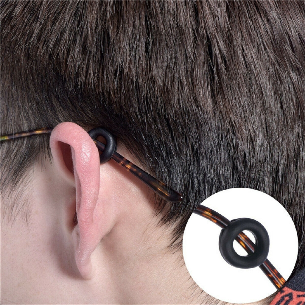 10 Pasang Ear Hook Anti Slip Bahan Silikon Bentuk Bulat Untuk Kacamata