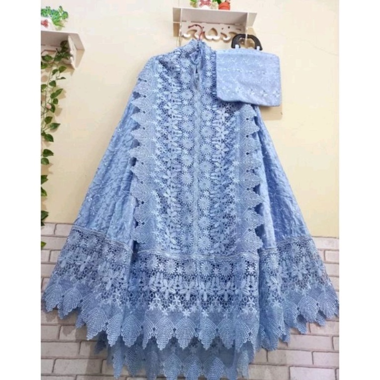 Mukena Mukenah Jumbo Dewasa Sutra Sutera Paris Prada Mewah Kado Nikahan Seserahan Mahar