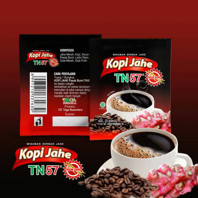 

Kopi Jahe Plus Pasak bumi TN57 | Per Renceng isi 10 sachet 100% ORIGINAL