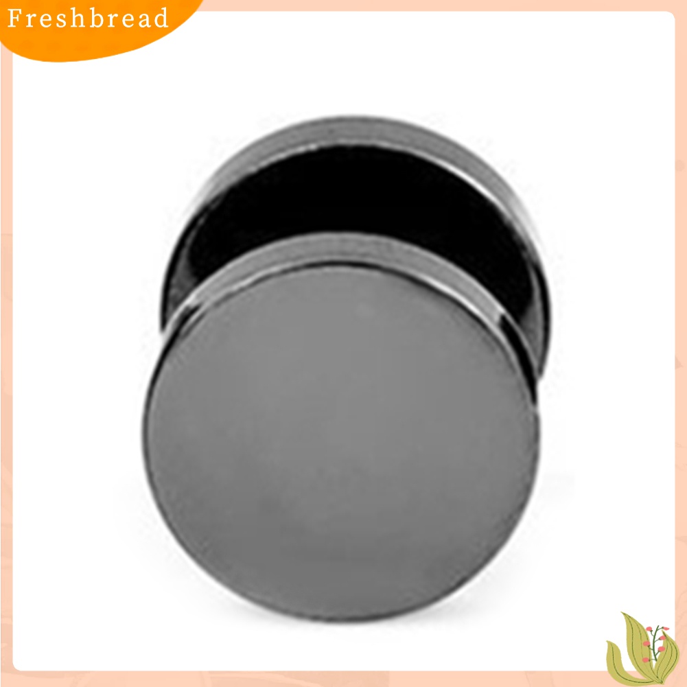 Fresh| Anting Tindik Telinga Bentuk Bulat Bahan Stainless Steel Warna Hitam Ukuran 3mm - 14mm Untuk Pria