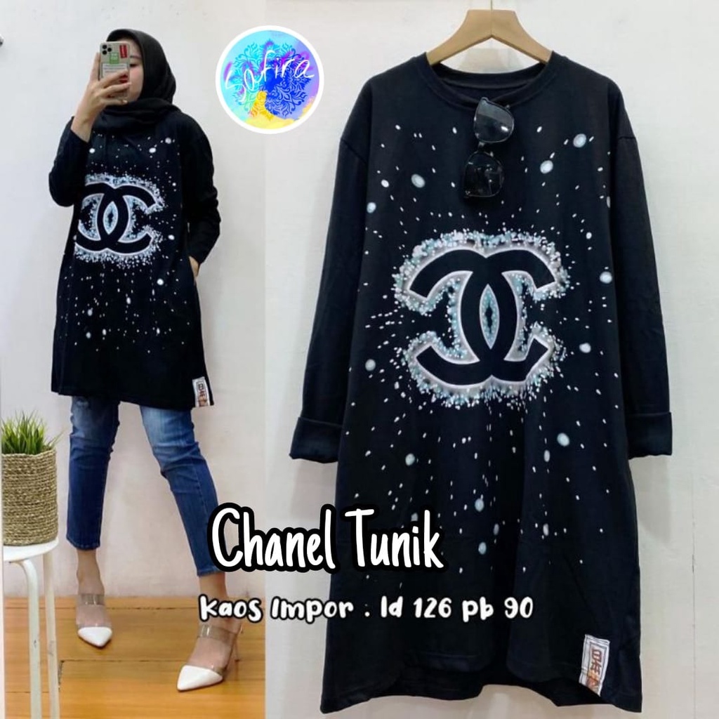 TUNIK JUMBO TERBARU / RANIA / CHANNNEL / NUMBER TUNIK - LD 120 CM KAOS IMPORT