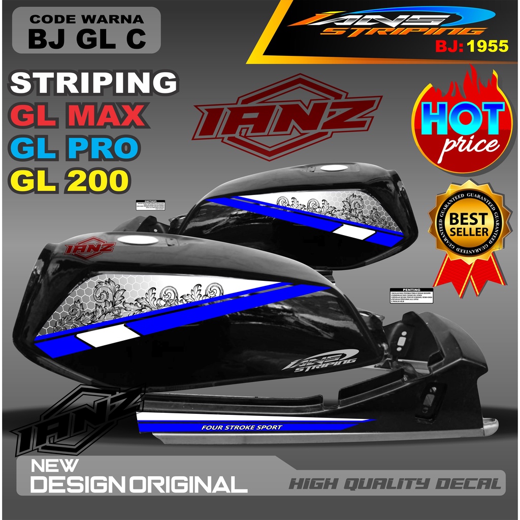 VARIASI STIKER STRIPING  GL PRO  / STRIPING MOTOR / STIKER MOTOR GL / STRIKER NEW TECH GL MAX / STRIPING GL NEW TECH / STIKER CUSTOM GL MAX GL PRO