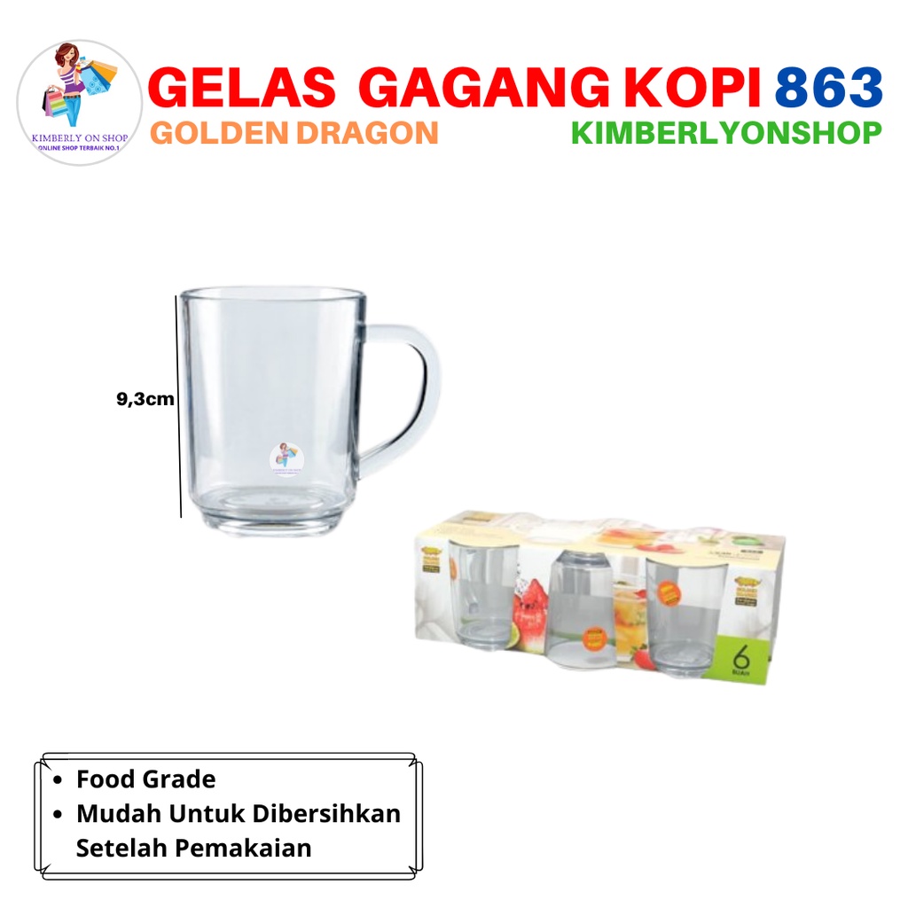 Gelas Gagang Kopi 863  270 ml Golden Dragon