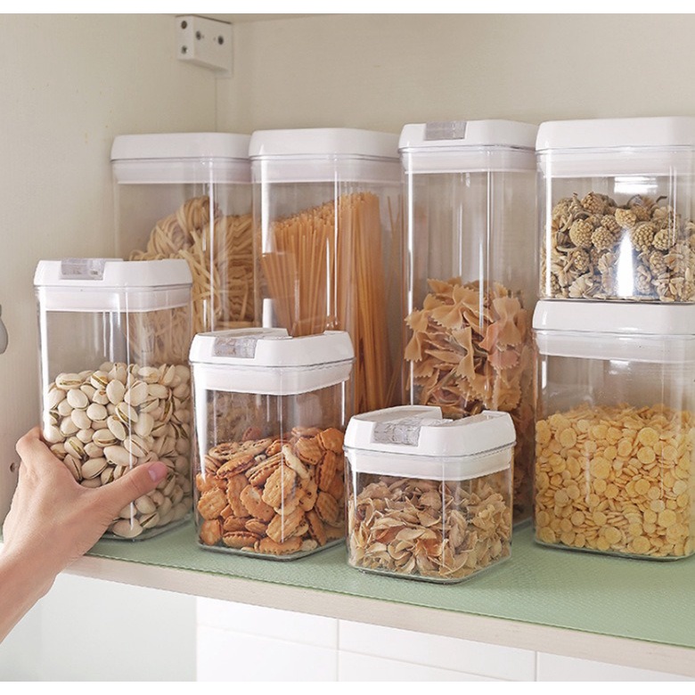 FYGALERYSURABAYA HL0264 Toples Dapur Transparan Wadah Tempat Penyimpanan Makanan Food Jar Organizer Pasta Biskuit Kue