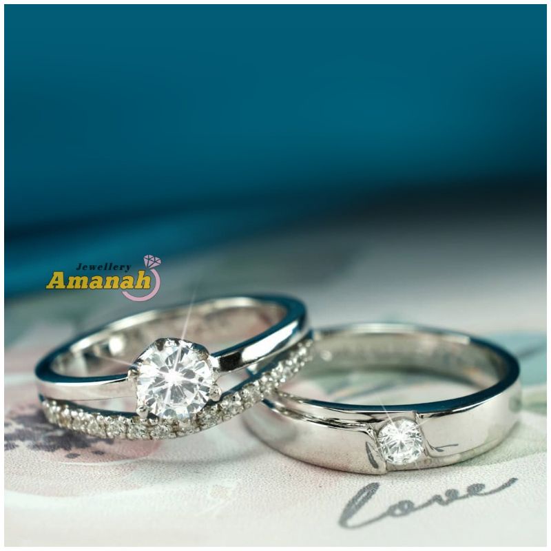 Cincin Couple Cincin Emas Putih Cincin Nikah Cincin Kawin Cincin Lamaran Cincin Tunangan