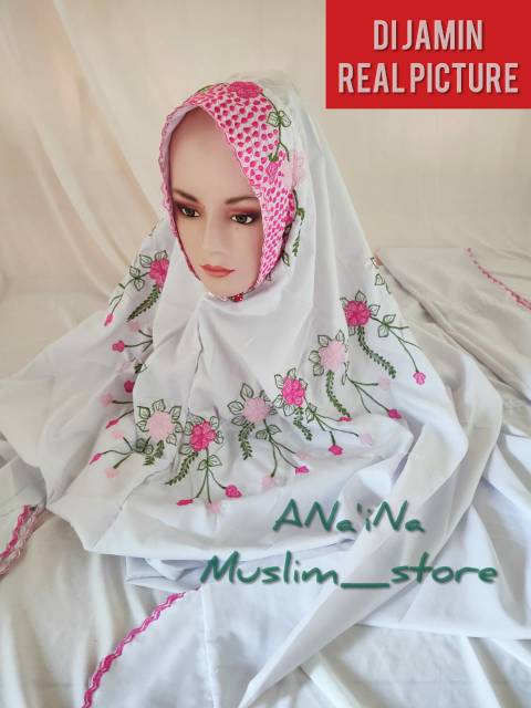 MUKENA POLINO MUKENA LAJURAN MUKENA TERUSAN MUKENA SANTRI PUTRI MUKENA BORDIR MOTIF RAMPYAK, SIMPEL