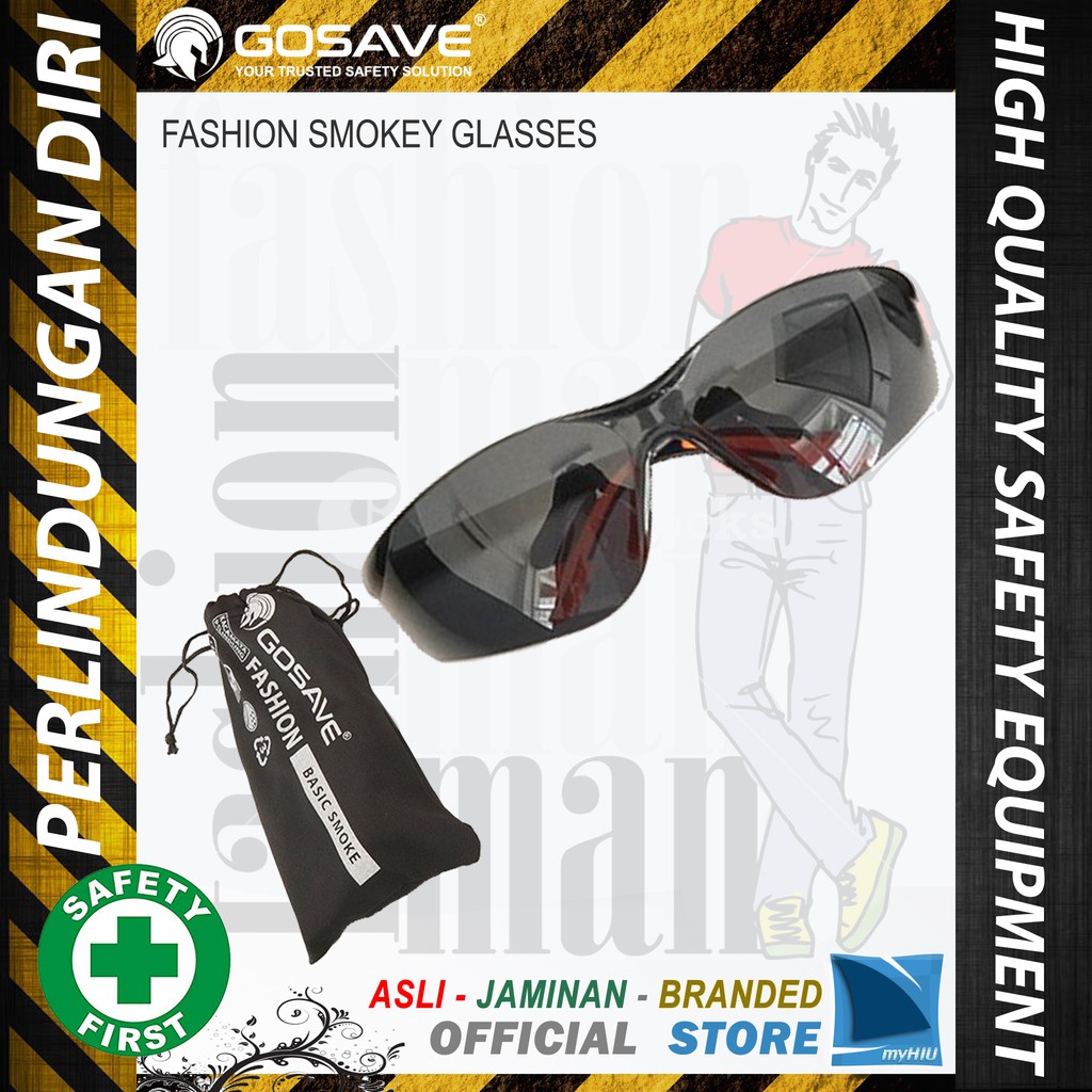 Kacamata Fashion Dewasa Smokey + Proteksi / Safety Fashion Welding Glasses GOSAVE