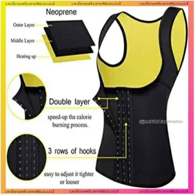 KORSET CORSET WANITA PRIA CAMI HOT SHAPERS WAIST CINCHER / korser baju olahraga pembakar lemak tubuh kalori korslet pengecil perut wanita plangsing badan gemuk atasan wanita olahraga zumba dan senam