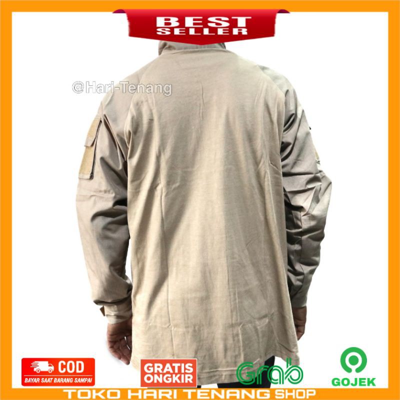 KAOS KOMBET LENGAN PANJANG KAOS TACTICAL BERBURU COKLAT