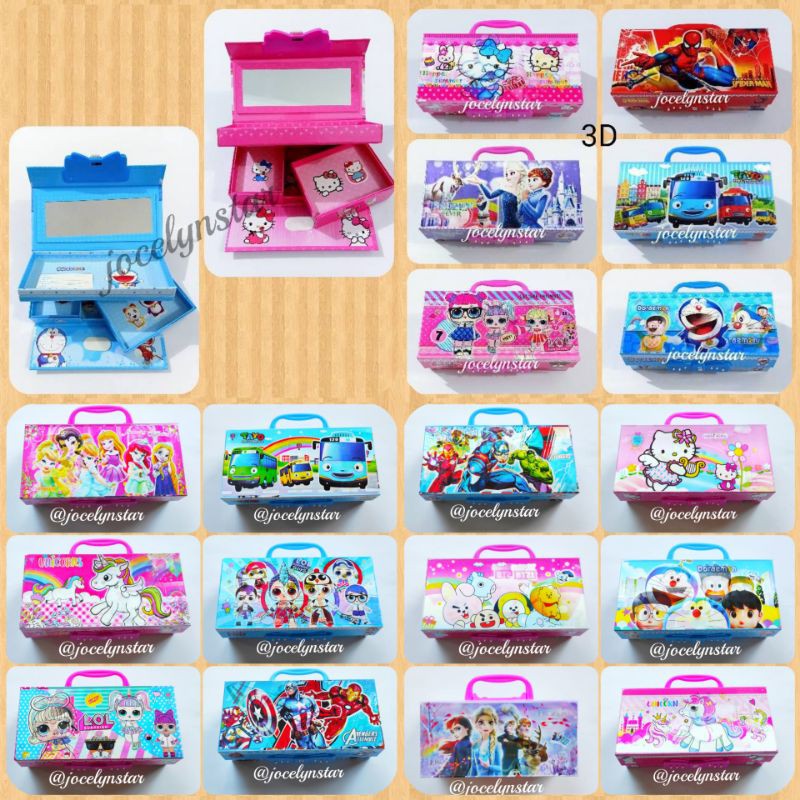 

3D - Kotak pensil pin/ kode / tempat pensil karakter hologram/3D /stationery case