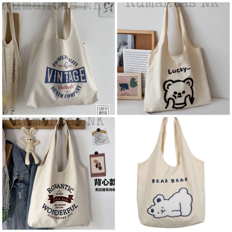 Totebag Vintage Populer Tas Tote
