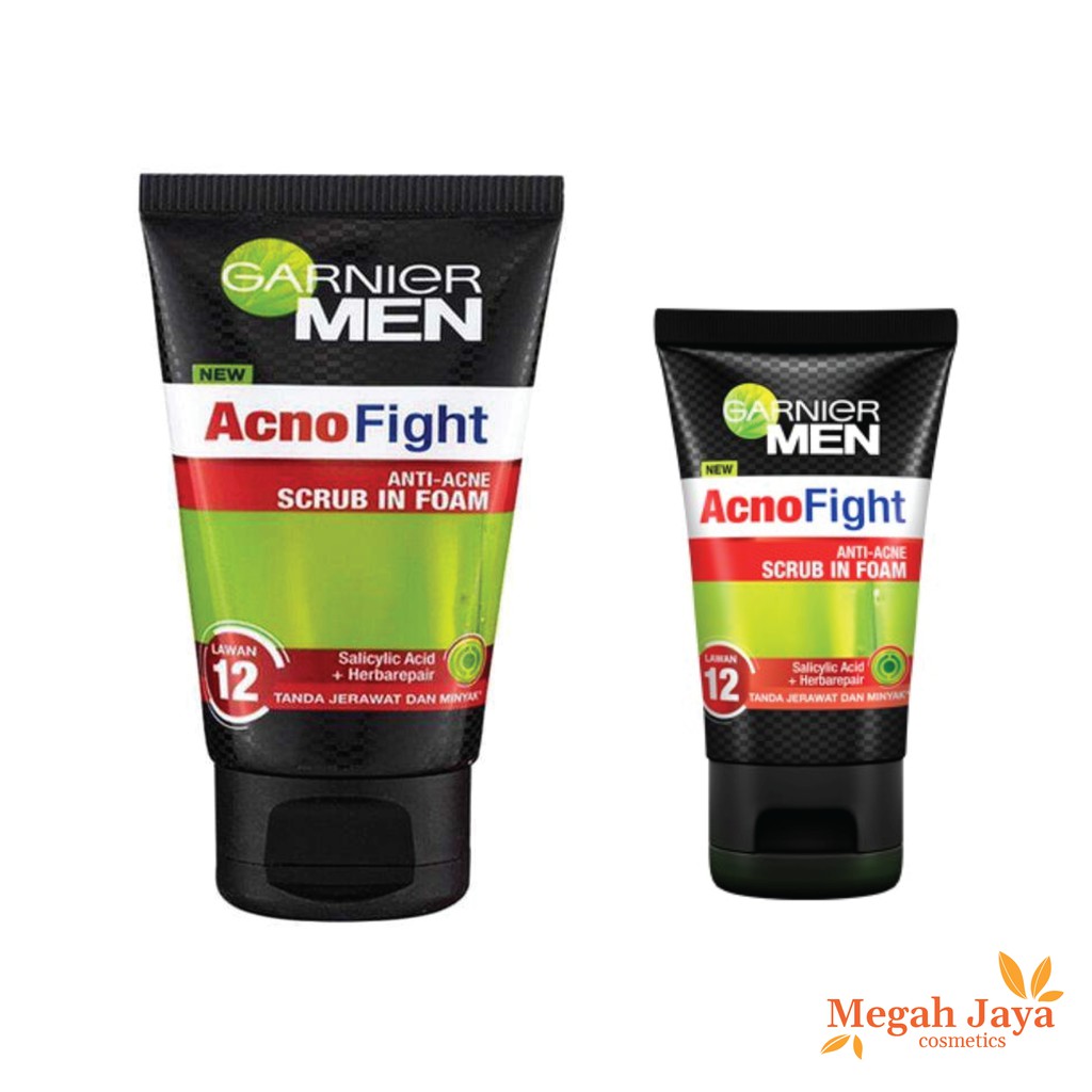 GARNIER MEN ACNO FIGHT ANTI-ACNE SCRUB IN FOAM 100 ML @MJ