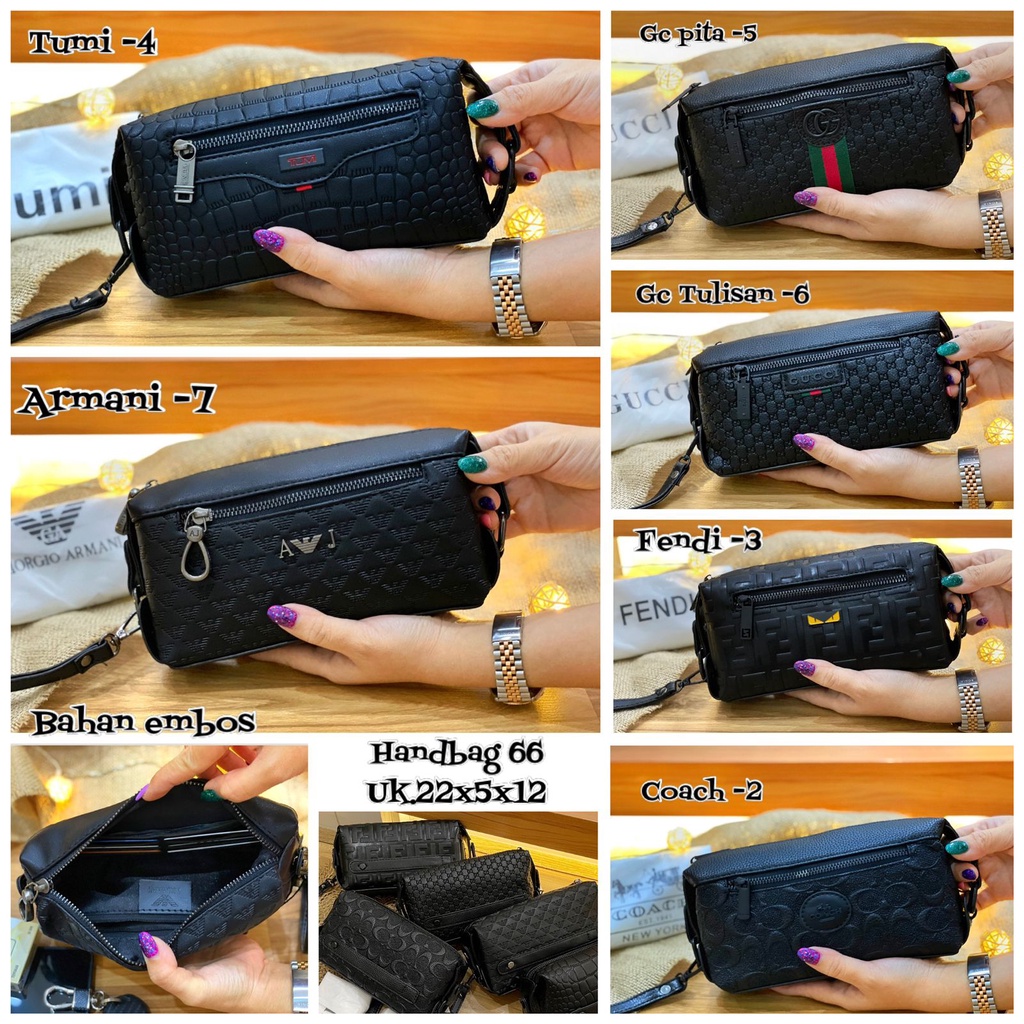 Hanbag 66 ul 22x5x12 cm import free tali pendek terbaru