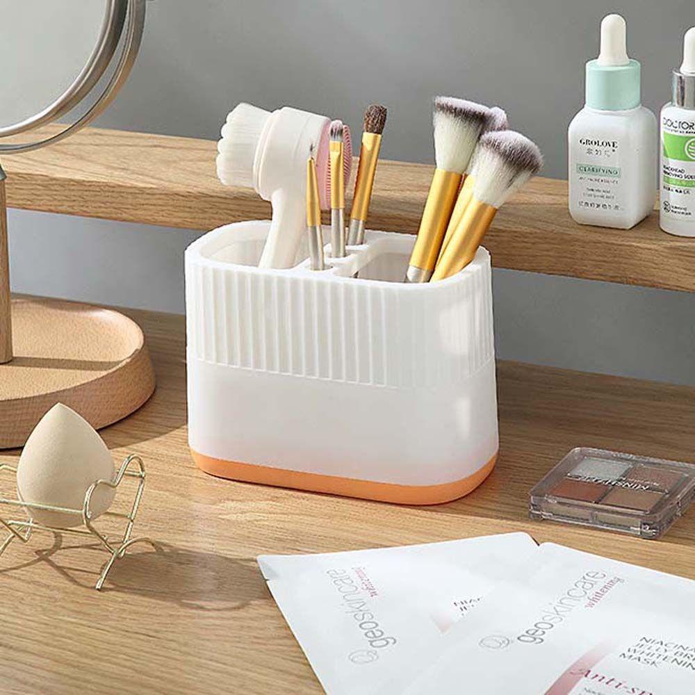 Mxbeauty Double Grid Pen Holder Hadiah Multifungsi Desktop Storage Box Alat Tulis Siswa Pensil Organizer Plastik