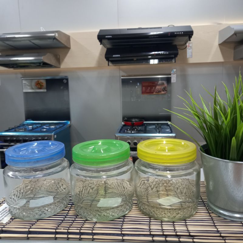 toples kaca warna warni cantik/toples kue lebaran/toples makanan/toples kaca