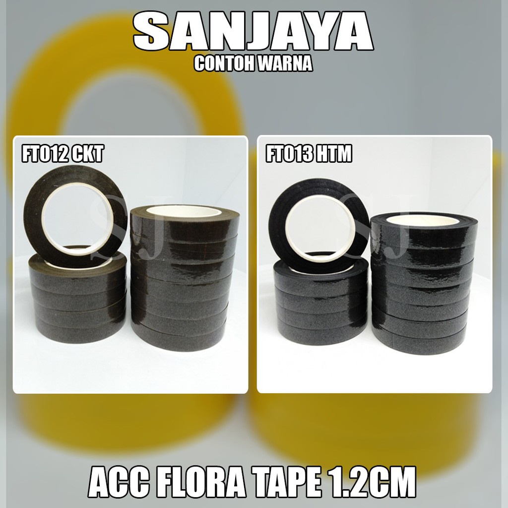 SELOTIP TANGKAI BUNGA / SOLASI BUNGA / FLORATIP / TAPE BUNGA / ACC FLORA TAPE 1.2CM 10YD