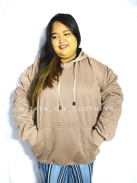 Hoodie Jumbo big size Polos Pria Wanita Switer Cowok Premium Distro (BAYAR DI TEMPAT)