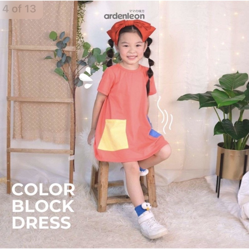 ArdenLeon COLOR BLOCK DRESS SMLXL / Arden Leon Terusan Anak Perempuan Size Kecil