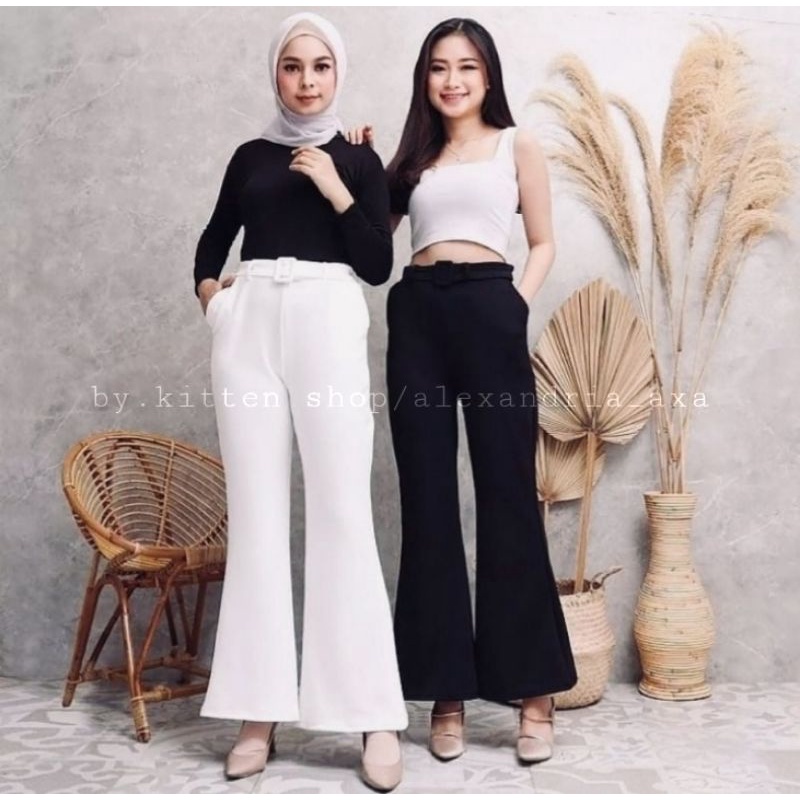 Celana cutbray scuba wanita bahan tebal tidak nerawang ukuran all size fit to xl