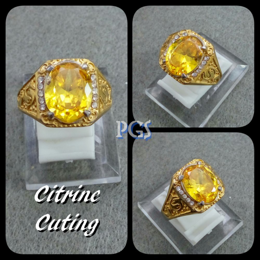 PROMO TERMURAH !!! BATU CINCIN CITRINE CUTING HQ