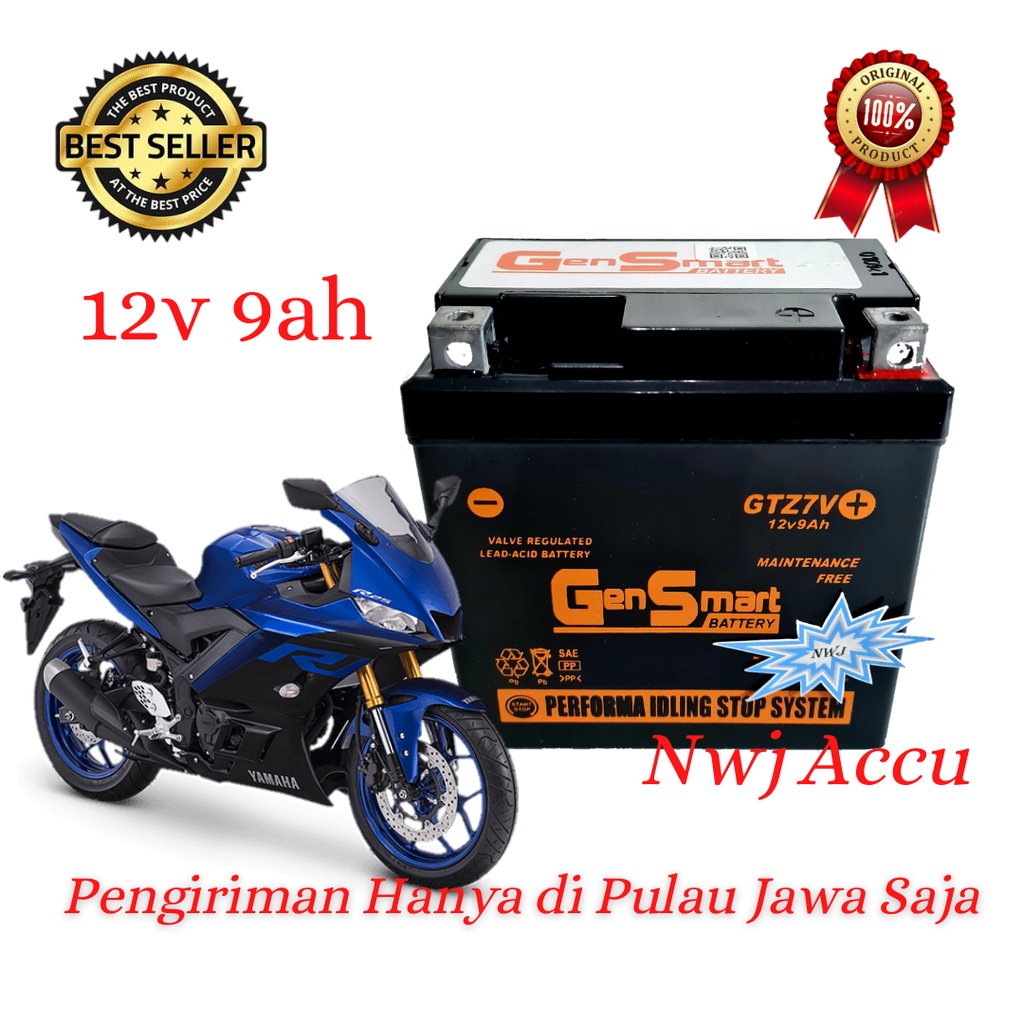 Jual Aki Motor Yamaha R25 MT25 GTZ7V GTZ8V YTZ7V YTX7L GS Aki Kering