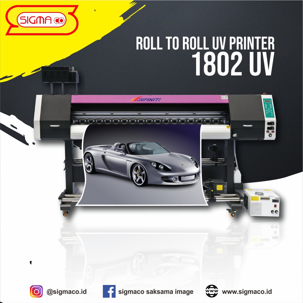 Mesin digital printing 1802 UV Roll To Roll (1Head/2Head) | Cetak spanduk, wallpaper,banner | Sigmaco