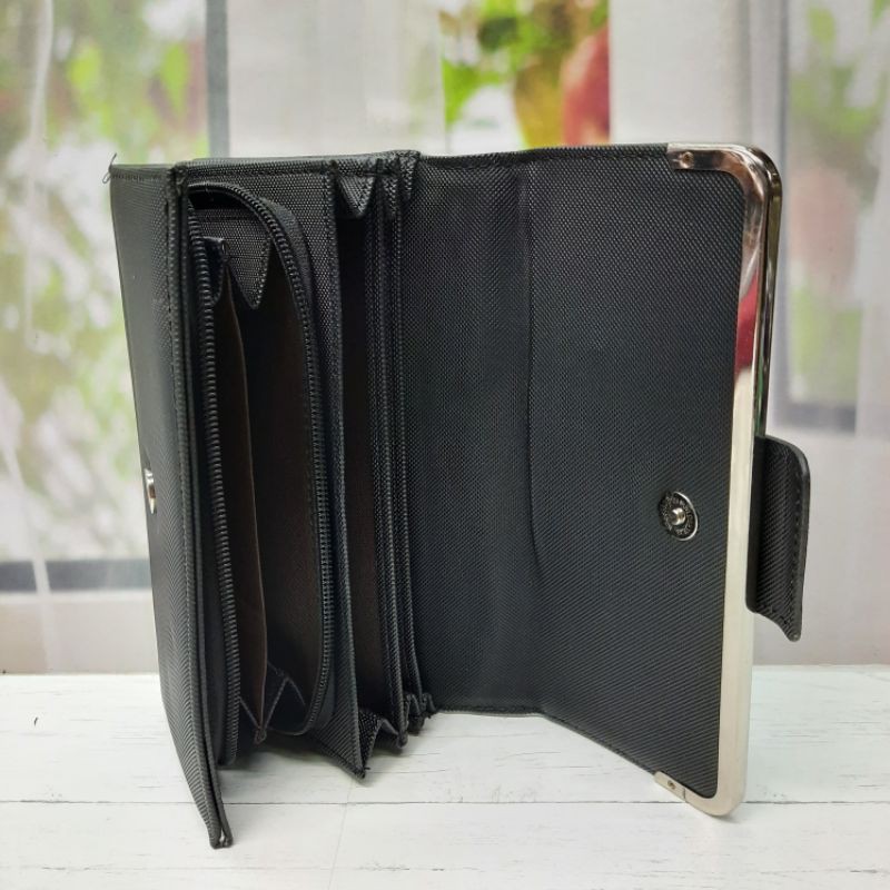 COD Dompet Wanita Panjang dan Sedang Bersekat Tebal Plat Bahan Poliester Nylon