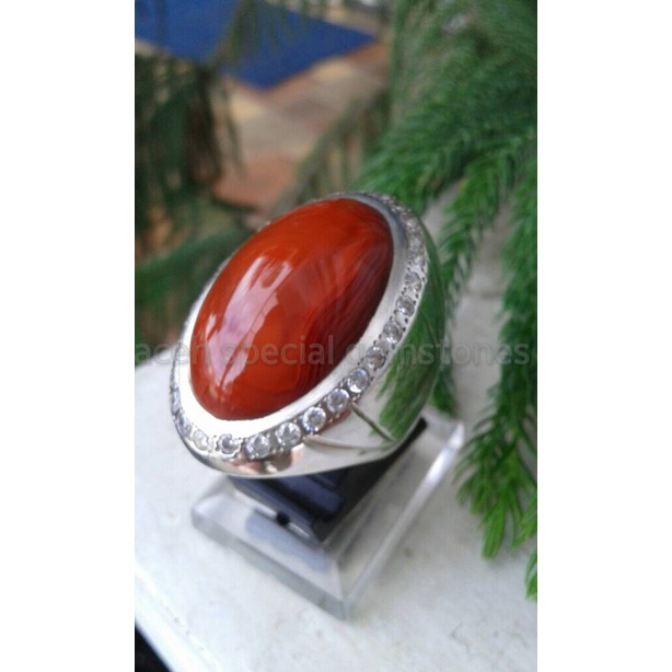 cincin batu akik guliga KELOPAK MAWAR asli aceh