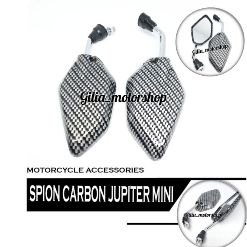 Spion Carbon Mini Model Jupiter Yamaha Spion Jupiter karbon Tangkai Pendek Chrome Yamaha Mio Jupiter