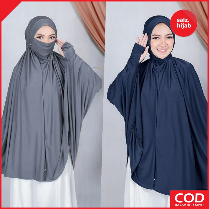 Jilbab Cadar Bergo Masker Bergo Lengan Panjang Jilbab Masker Jumbo Kania 4in1-3
