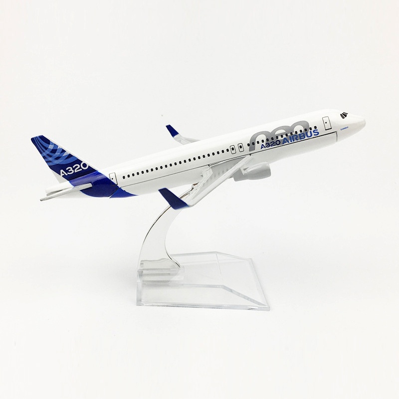 Model Pesawat Terbang Airbus 320 Die-cast A320 Prototype Bahan Metal Dengan Stand Display Untuk Koleksi