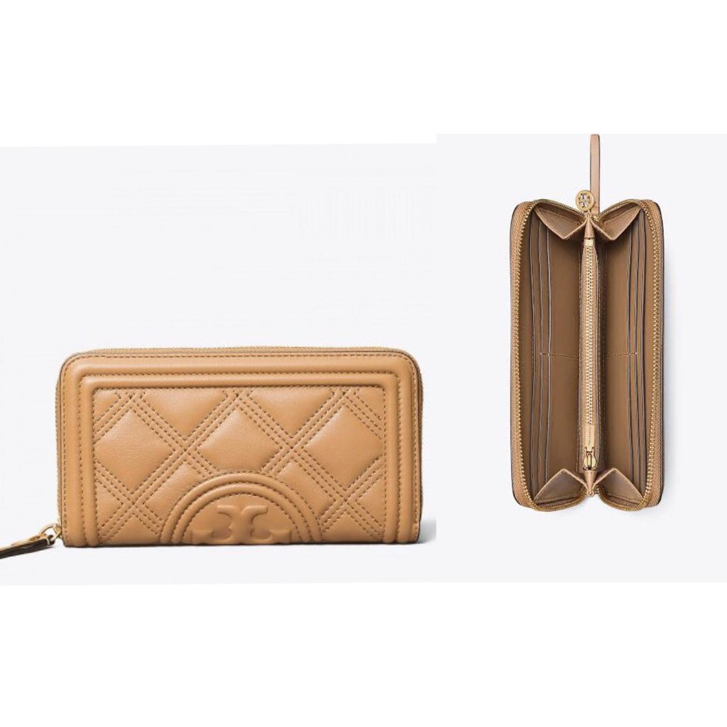 dompet tory burch fleming soft continental wallet tiramisu